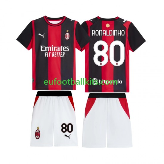 AC Milan Ronaldinho 80 Home Football Shirts 2026-2027 Kids LS