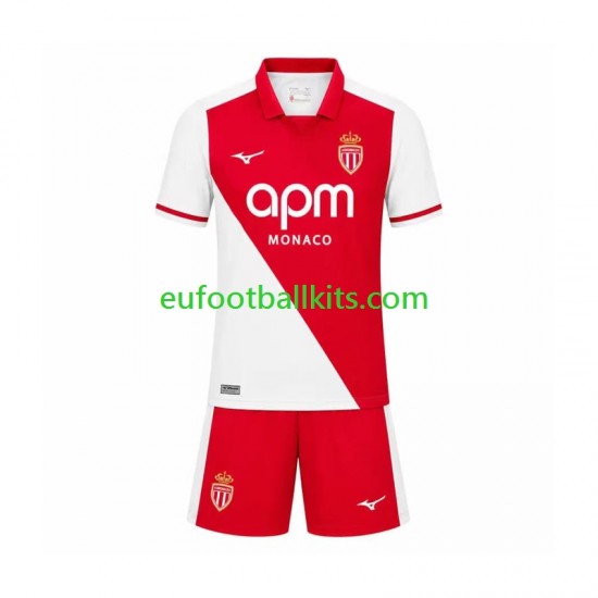 AS Monaco Home Football Shirts 2026-2027 Kids LS