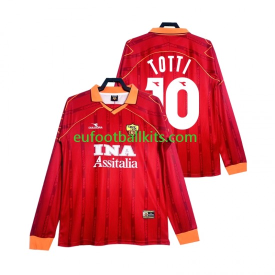 AS Roma Totti 10 Retro Home Football Shirts 1999 2000 Men SS
