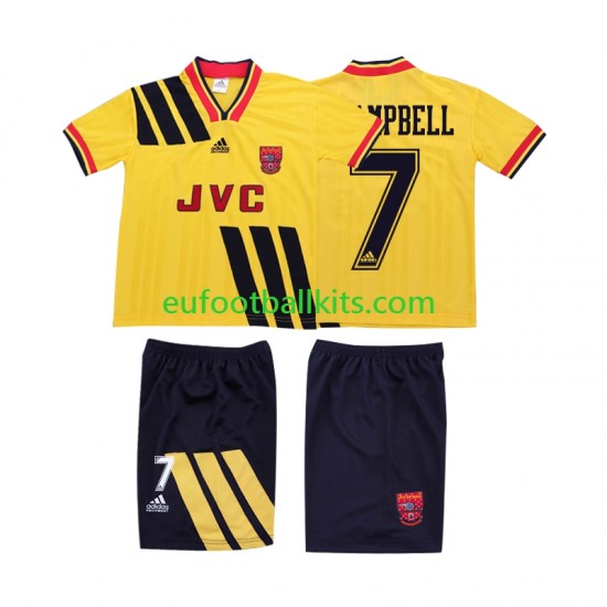 Arsenal CAMPBELL 7 Retro Away Football Shirts 1993 1994 Kids LS