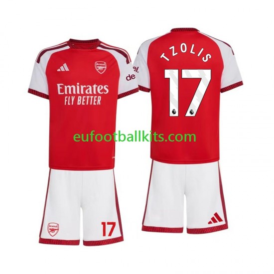 Arsenal Christos Tzolis 17 Home Football Shirts 2026-2027 Kids LS