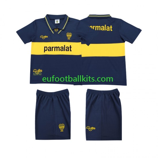 CA Boca Juniors Home Football Shirts Retro 1993 1995 Kids LS