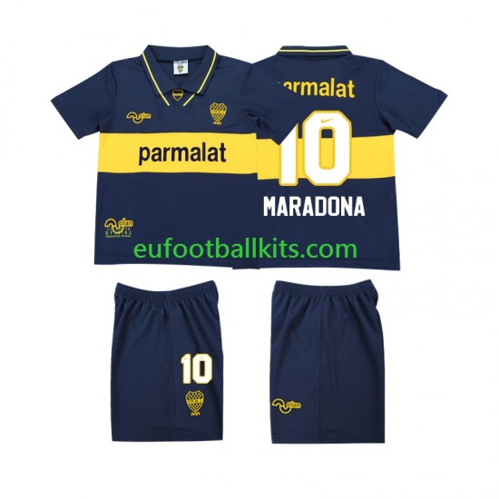 CA Boca Juniors MARADONA 10 Home Football Shirts Retro 1993 1995 Kids LS