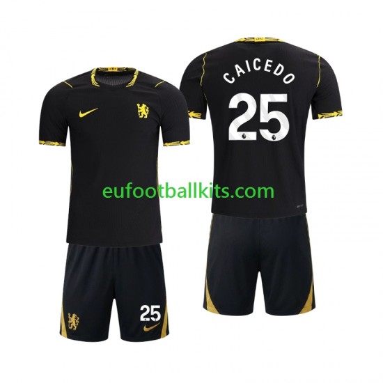 Chelsea Moises Caicedo 25 Away Football Shirts 2026-2027 Kids LS