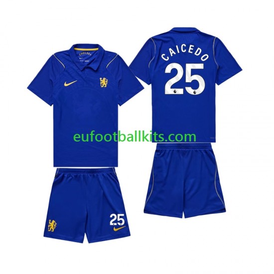 Chelsea Moises Caicedo 25 Home Football Shirts 2026-2027 Kids LS
