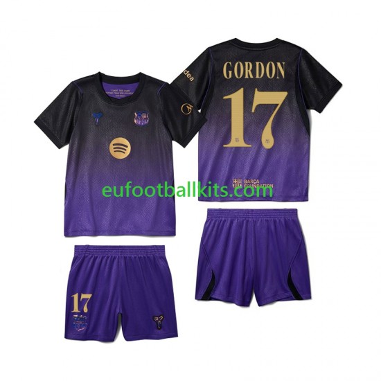 FC Barcelona Anthony Gordon 17 Away Football Shirts 2026-2027 Kids LS
