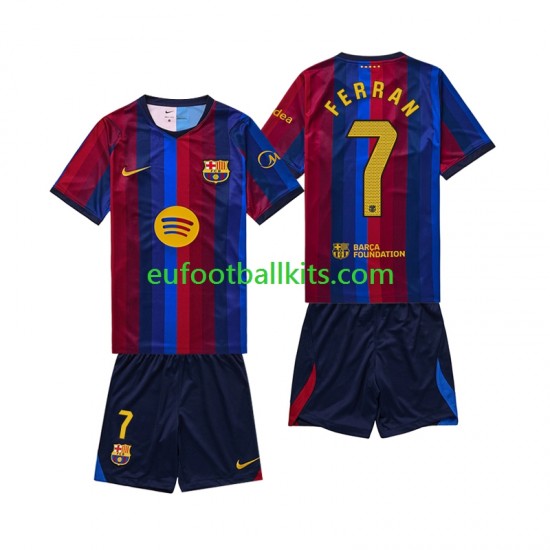 FC Barcelona Ferran Torres 7 Home Football Shirts 2026-2027 Kids LS