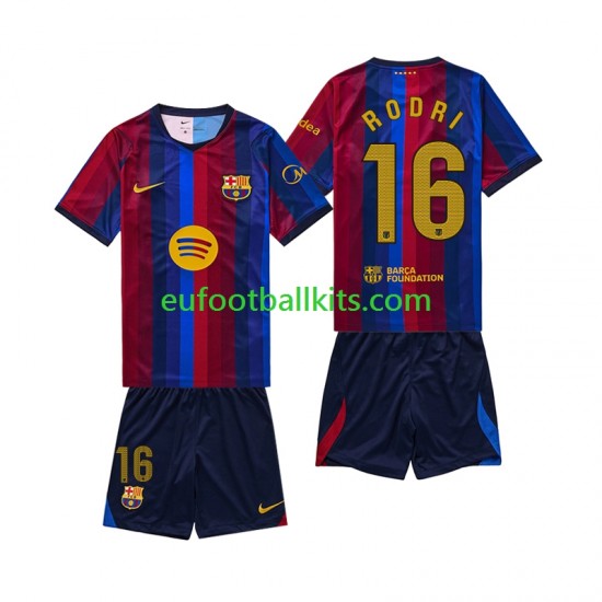 FC Barcelona Rodri 16 Home Football Shirts 2026-2027 Kids LS