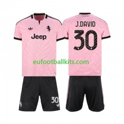 Juventus Jonathan David 30 Away Football Shirts 2026-2027 Kids LS