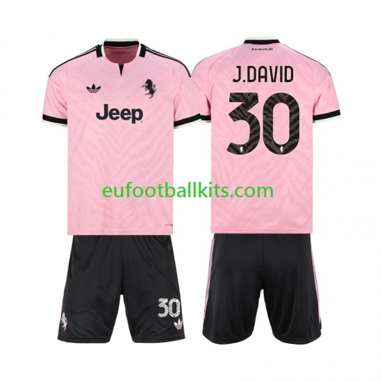 Juventus Jonathan David 30 Away Football Shirts 2026-2027 Kids LS