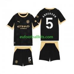 Manchester City Elliot Anderson 5 Away Football Shirts 2026-2027 Kids LS