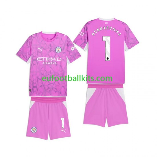Manchester City Goalkeeper Gianluigi Donnarumma 1 Away Football Shirts 2026-2027 Kids LS