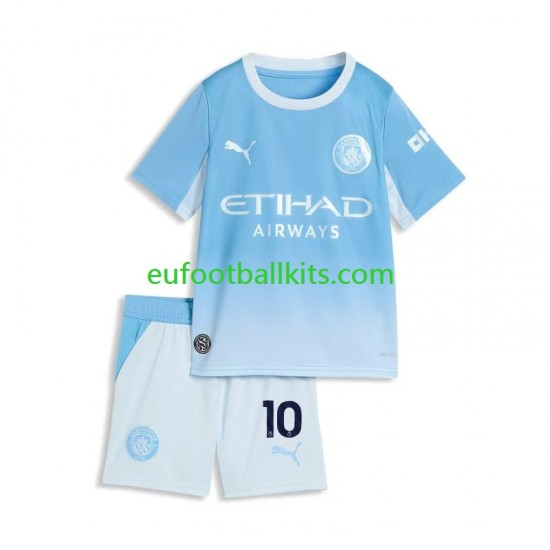 Manchester City Rayan Cherki 10 Home Football Shirts 2026-2027 Kids LS