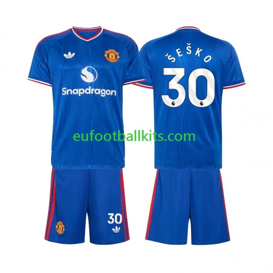 Manchester United Benjamin Sesko 30 Away Football Shirts 2026-2027 Kids LS