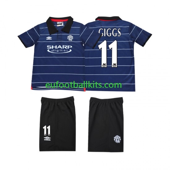 Manchester United GIGGS 11 Retro Away Football Shirts 1999 2000 Kids LS