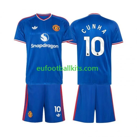 Manchester United Matheus Cunha 10 Away Football Shirts 2026-2027 Kids LS