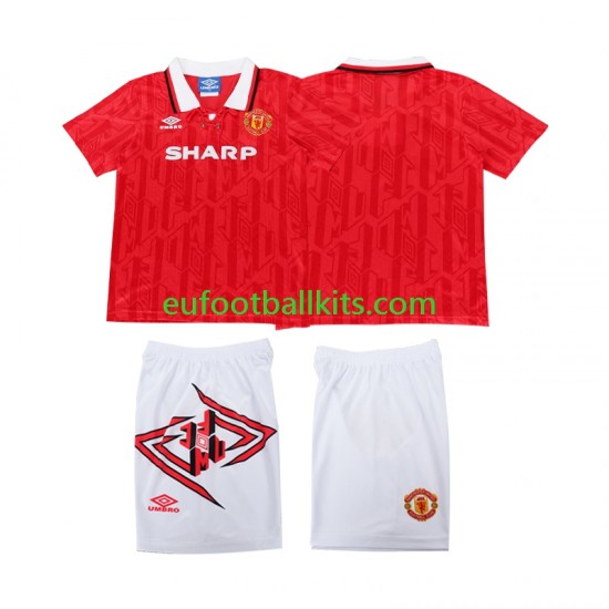 Manchester United Retro Home Football Shirts 1993 1994 Kids LS