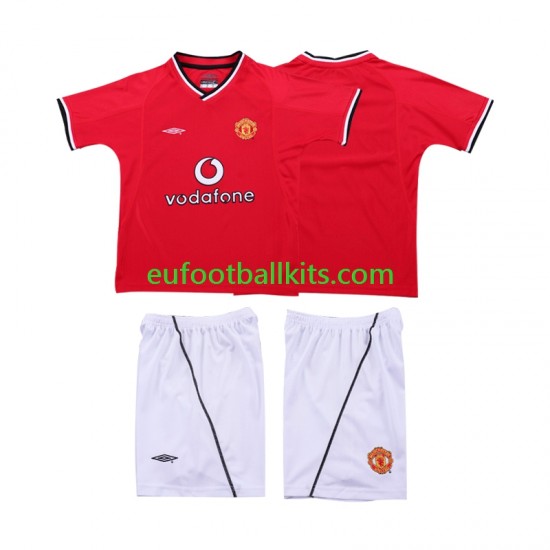 Manchester United Retro Home Football Shirts 2000 2002 Kids LS
