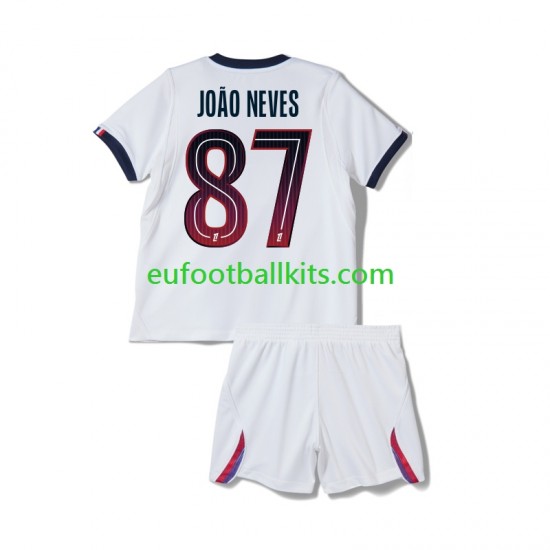 Paris Saint Germain Joao Neves 87 Away Football Shirts 2026-2027 Kids LS