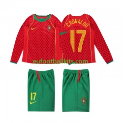 Portugal Cristiano Ronaldo 17 Retro Home Football Shirts 2004 Kids SS