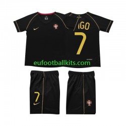Portugal FIGO 7 Retro Away Football Shirts 2006 Kids LS