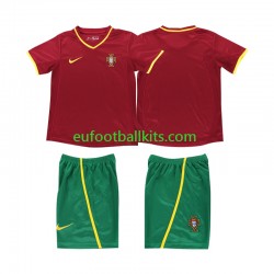 Portugal Retro Home Football Shirts 2002 Kids LS