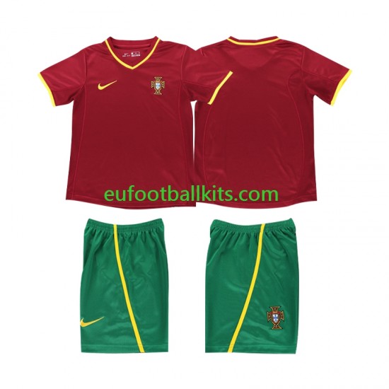 Portugal Retro Home Football Shirts 2002 Kids LS
