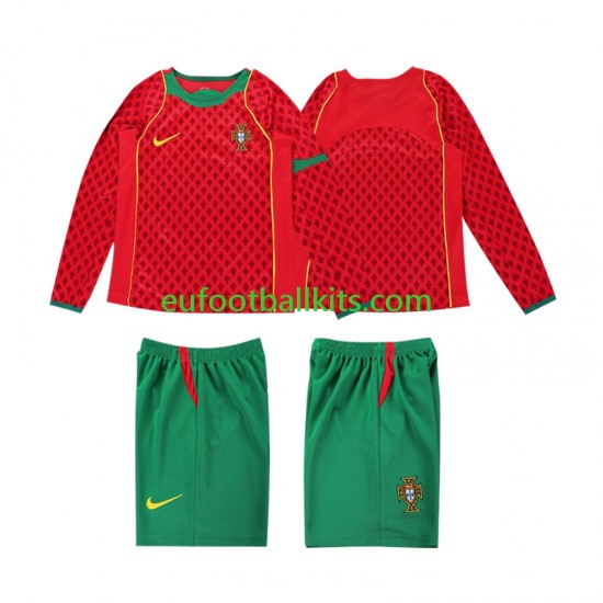 Portugal Retro Home Football Shirts 2004 Kids SS
