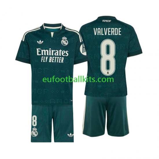 Real Madrid Federico Valverde 8 Away Football Shirts 2026-2027 Kids LS