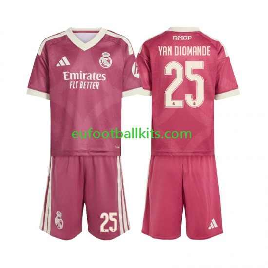 Real Madrid Yan Diomande 25 Third Football Shirts 2026-2027 Kids LS