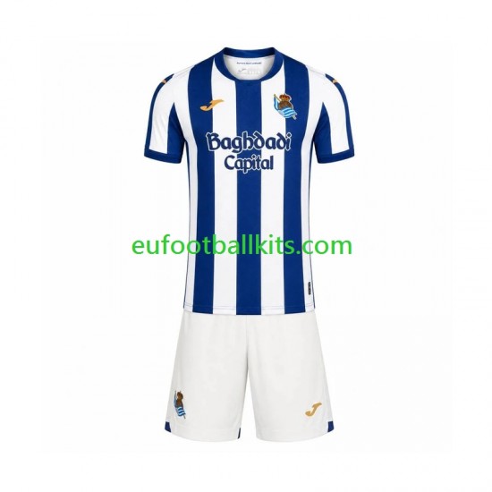 Real Sociedad Home Football Shirts 2026-2027 Kids LS