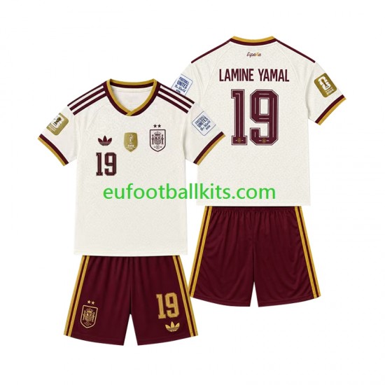 Spain 2-star Lamine Yamal 19 Away Football Shirts 2026-2027 Kids LS