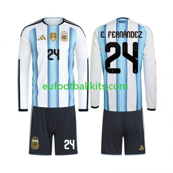 Argentina Enzo Fernandez 24 Home Football Shirts World Cup 2026 Kids SS