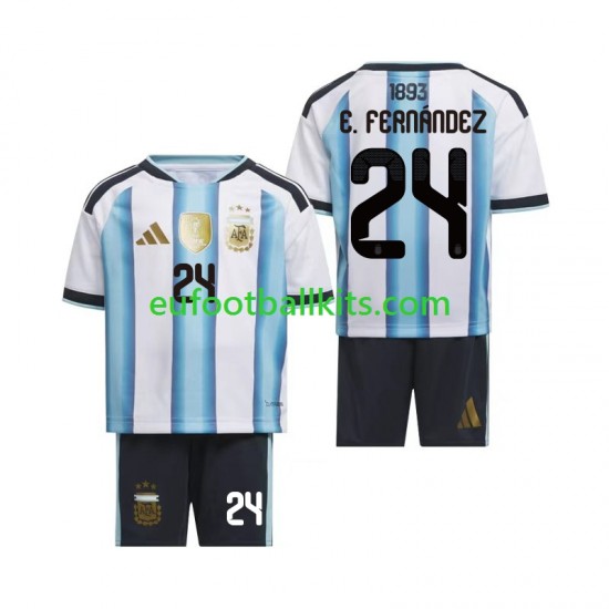 Argentina Enzo Fernandez 24 Home Football Shirts World Cup 2026 Kids LS