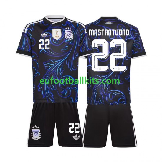 Argentina Franco Mastantuono 22 Away Football Shirts World Cup 2026 Kids LS
