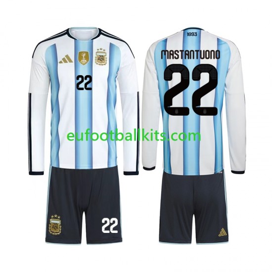 Argentina Franco Mastantuono 22 Home Football Shirts World Cup 2026 Kids SS