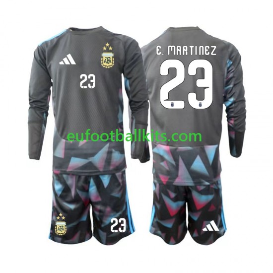 Argentina Goalkeeper Emiliano Martinez 23 Home Football Shirts World Cup 2026 Kids SS
