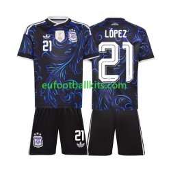 Argentina Jose Manuel Lopez 21 Away Football Shirts World Cup 2026 Kids LS