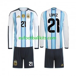 Argentina Jose Manuel Lopez 21 Home Football Shirts World Cup 2026 Kids SS
