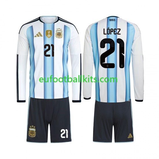 Argentina Jose Manuel Lopez 21 Home Football Shirts World Cup 2026 Kids SS