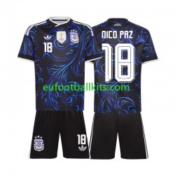 Argentina Nico Paz 18 Away Football Shirts World Cup 2026 Kids LS