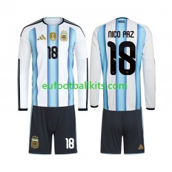 Argentina Nico Paz 18 Home Football Shirts World Cup 2026 Kids SS