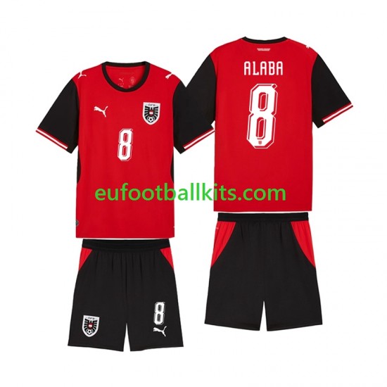 Austria David Alaba 8 Home Football Shirts World Cup 2026 Kids LS