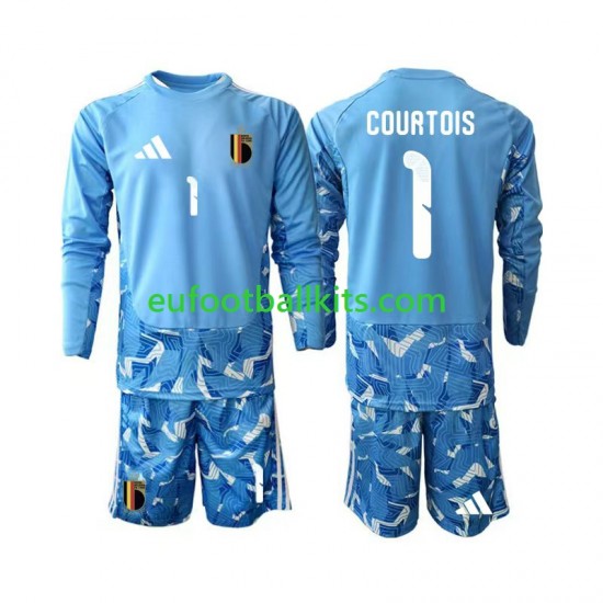 Belgium Goalkeeper Thibaut Courtois 1 Home Football Shirts World Cup 2026 Kids SS