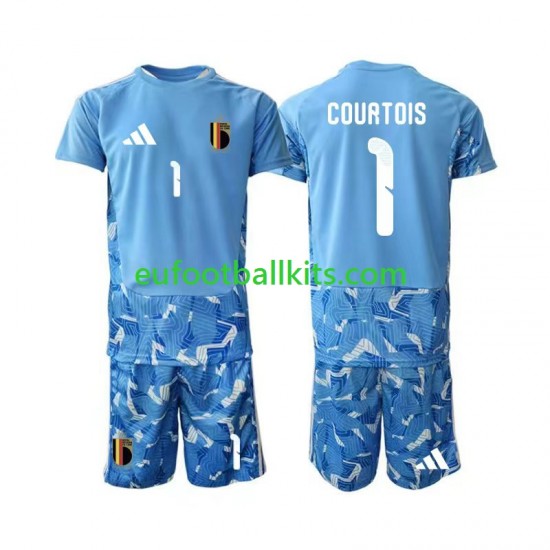 Belgium Goalkeeper Thibaut Courtois 1 Home Football Shirts World Cup 2026 Kids LS
