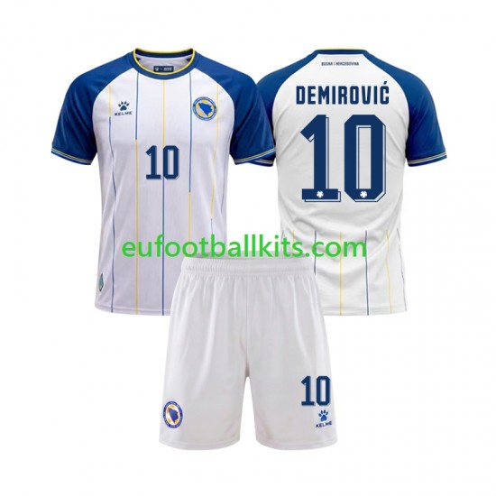 Bosnia Herzegovina Ermedin Demirovic 10 Away Football Shirts World Cup 2026 Kids LS