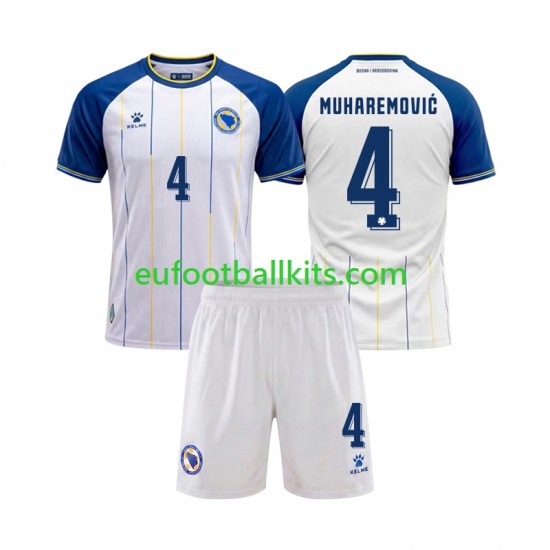 Bosnia Herzegovina Tarik Muharemovic 4 Away Football Shirts World Cup 2026 Kids LS