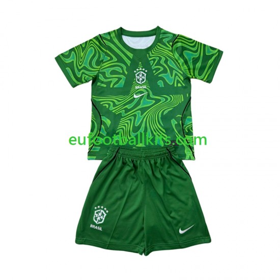 Brazil Goalkeeper Away Football Shirts World Cup 2026 Kids LS