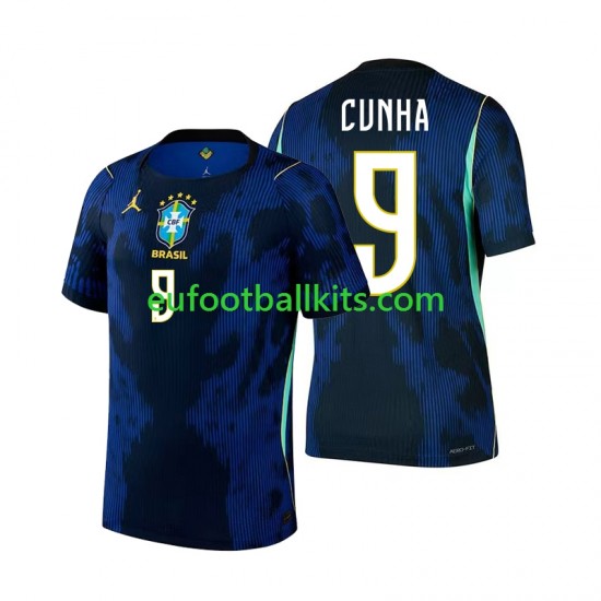 Brazil Matheus Cunha 9 Away Football Shirts World Cup 2026 Men LS