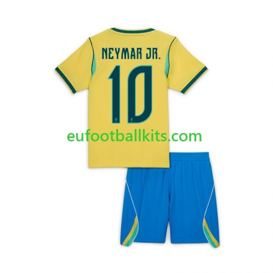Brazil Neymar JR 10 Home Football Shirts World Cup 2026 Kids LS